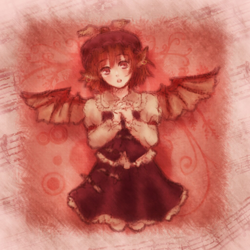 :o, animal_ears, earrings, hands_clasped, hat, jewelry, long_sleeves, mystia_lorelei