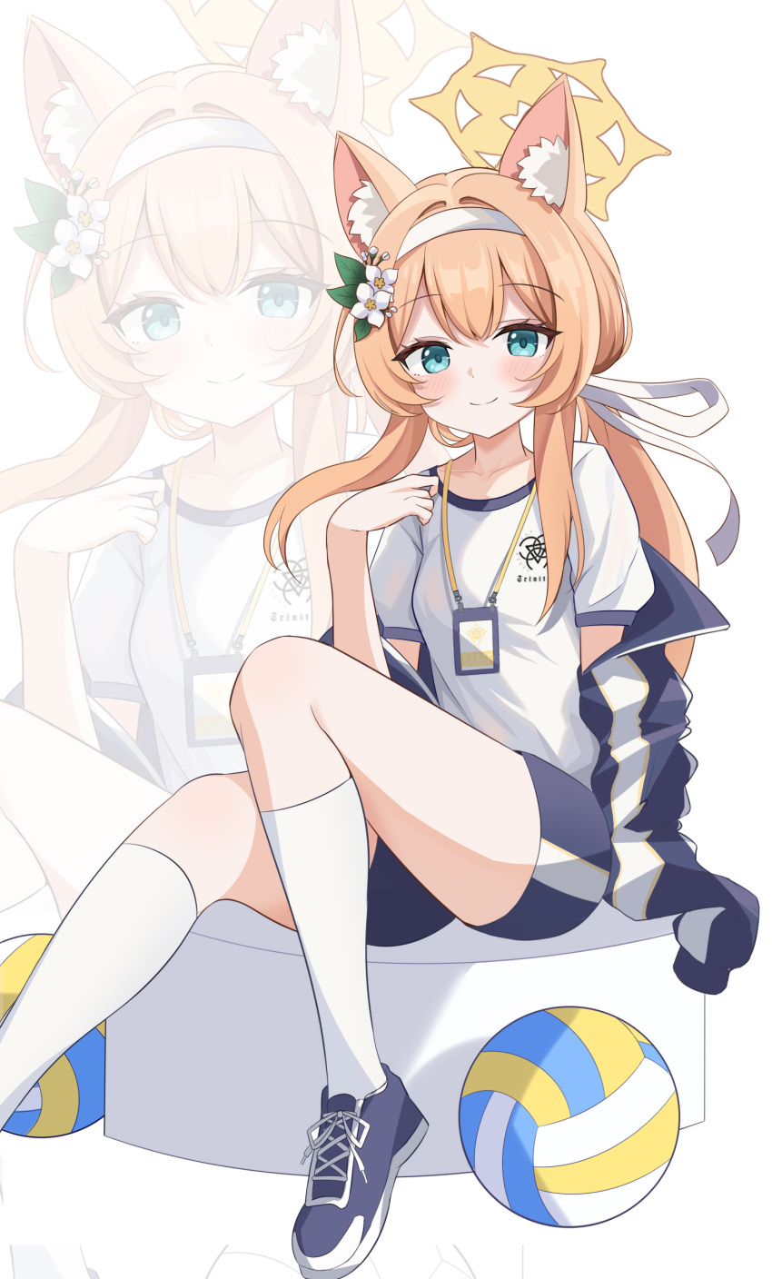 1girl, absurdres, animal_ear_fluff, animal_ears, blue_archive, blue_eyes, blush, closed_mouth