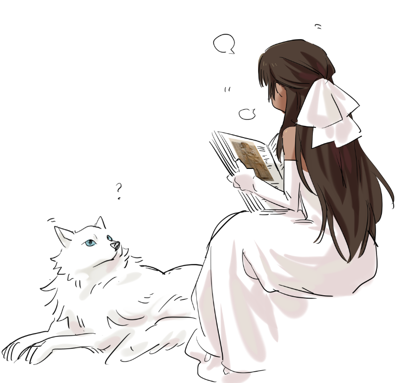 1girl, ?, animal, animal_ears, animal_nose, bare_shoulders, blank_speech_bubble, blue_eyes