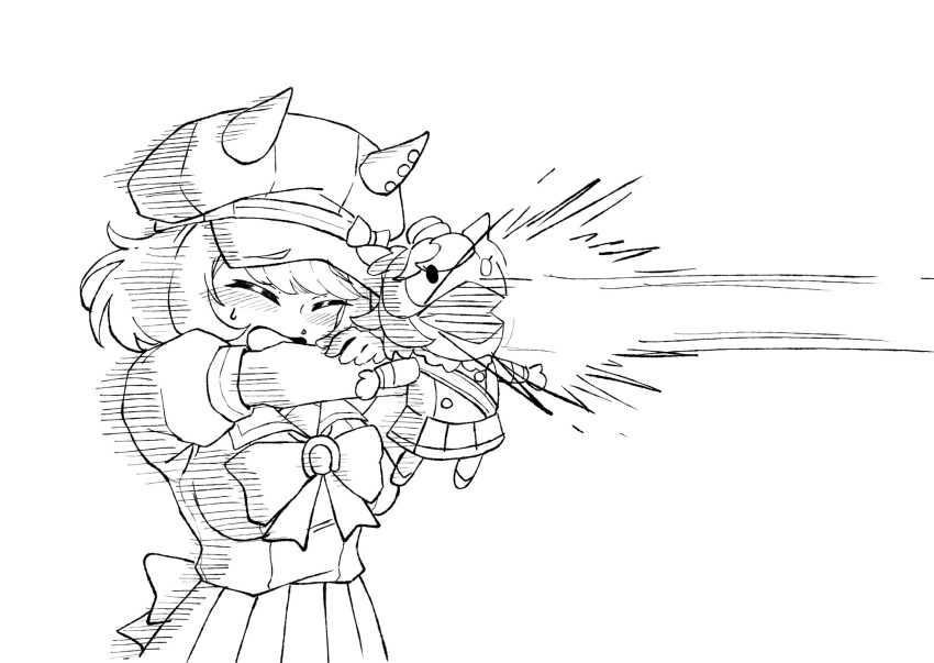 1girl, animal_ears, blackuma, bow, bowtie, breasts, closed_mouth, energy_beam