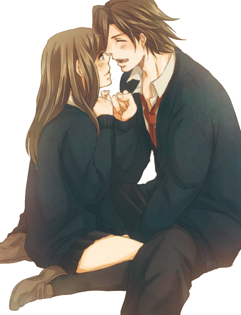 1girl, amamiya_tomoe, bad_id, black_legwear, brown_eyes, brown_hair, cardigan, closed_eyes