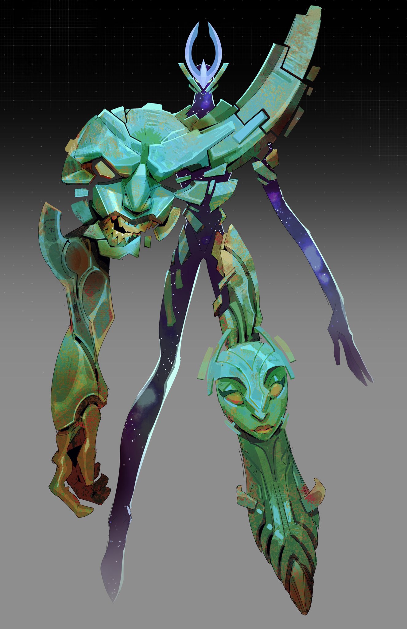 1girl, 2boys, alien_x_(ben_10), armor, asymmetrical_arms, asymmetrical_legs, asymmetrical_limbs, bellicus