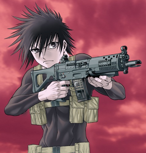 black_eyes, black_hair, dance_in_the_vampire_bund, gun, kaburagi_akira, lowres, male, nozomu_tamaki