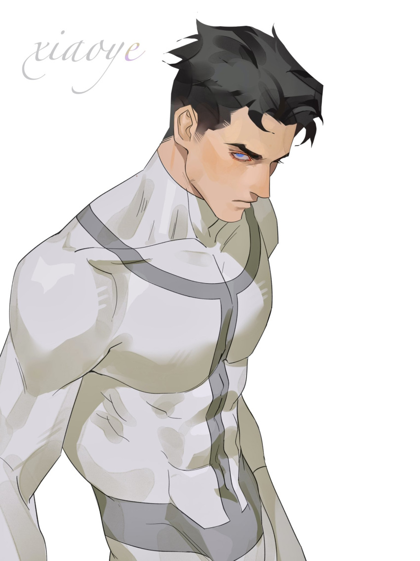 1boy, abs, aged_down, black_hair, bodysuit, covered_abs, highres, invincible_(series)