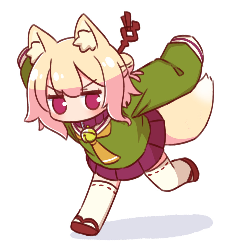 1girl, animal_ear_fluff, animal_ears, bell, belt_collar, blonde_hair, collar, commentary_request