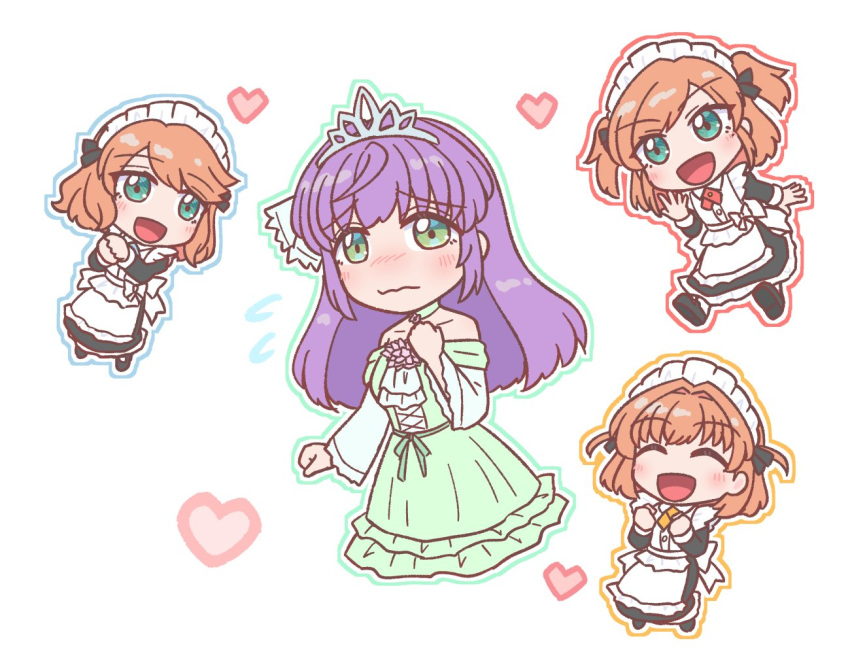 4girls, :d, ^_^, aqua_eyes, black_dress, black_ribbon, blush, ceras_yanagida_lilienfeld