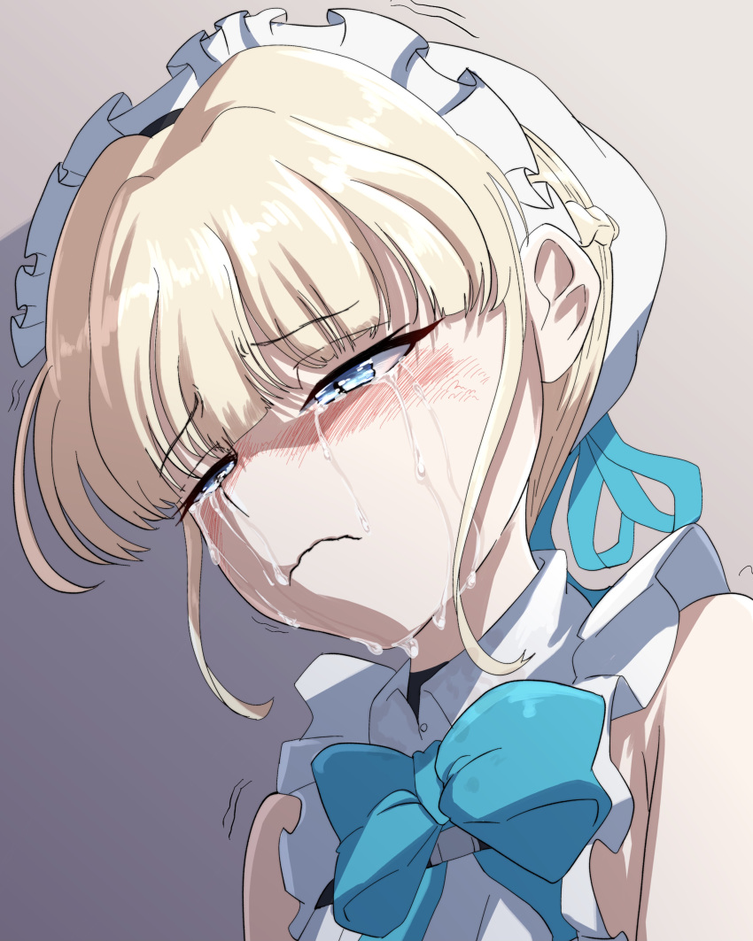 1girl, absurdres, blonde_hair, blue_archive, blue_eyes, braid, bun_cover, commentary_request