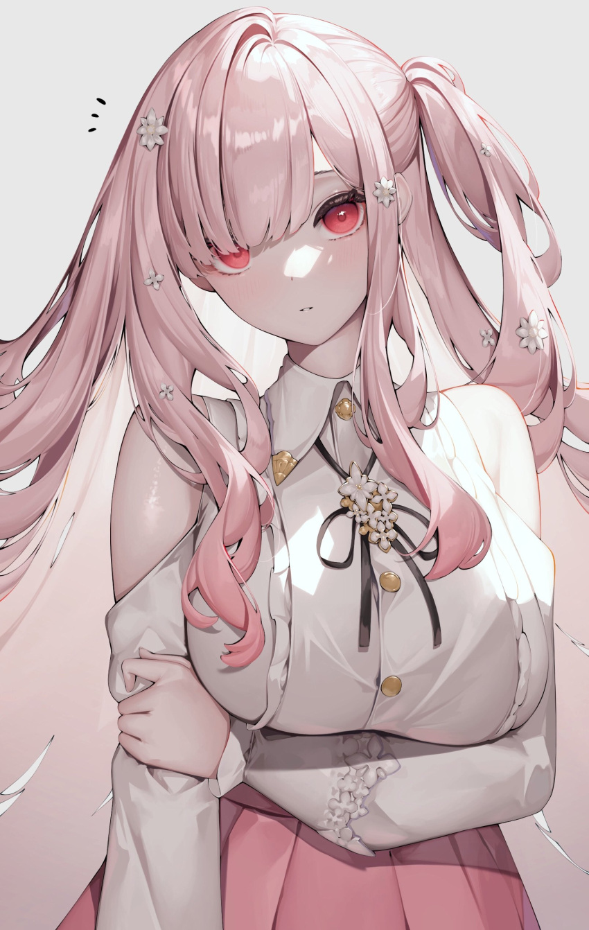 1girl, absurdres, aoi_gorilla, closed_mouth, flower, highres, hololive, long_hair