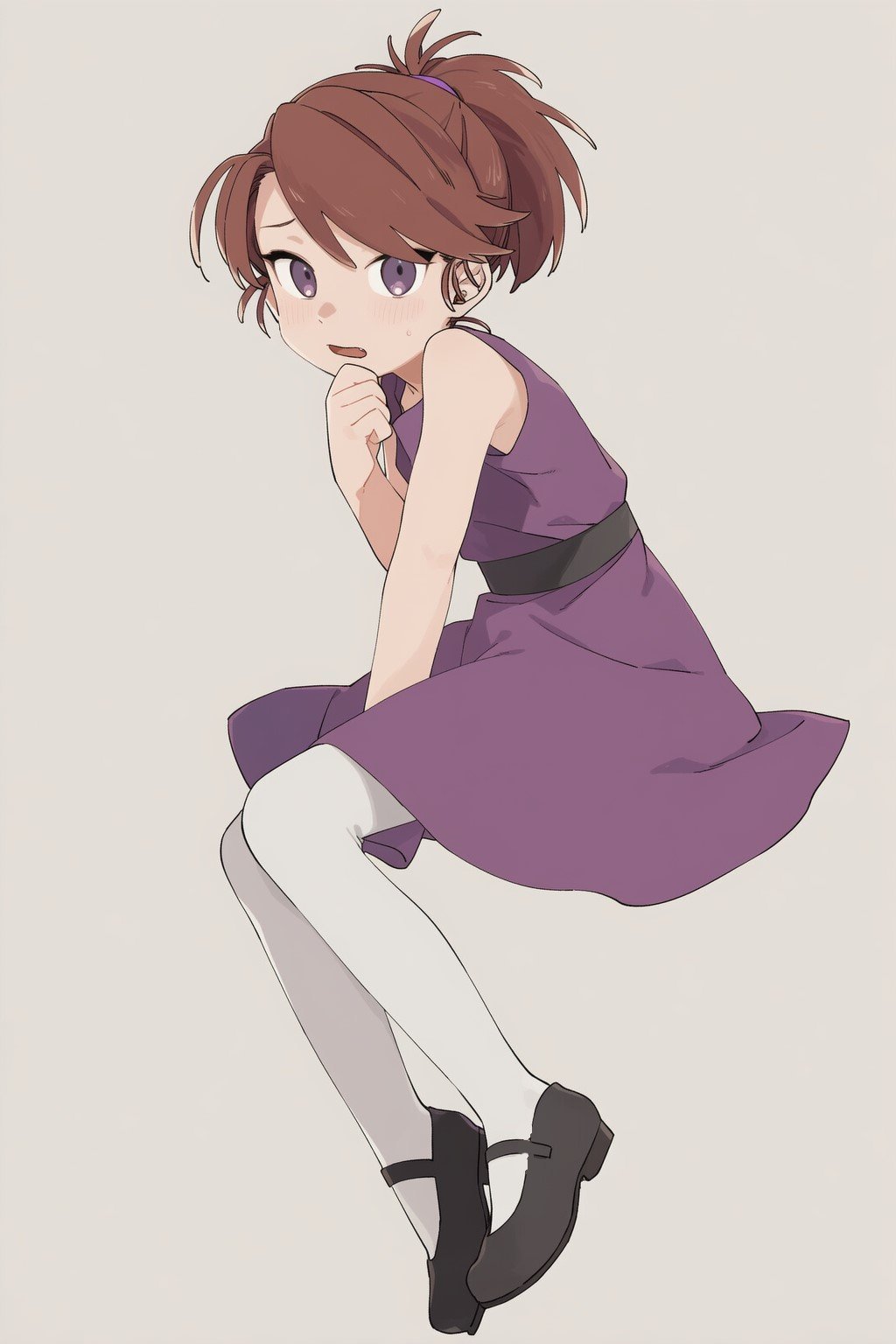 1girl, ai-assisted, black_shoes, brown_hair, bunny_(ppg), child, colokhan, commentary