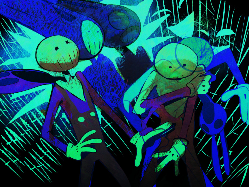 1boy, animal_ears, black_background, commentary, english_commentary, gloves, highres, jax_(the_amazing_digital_circus)