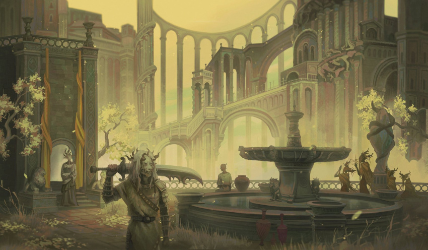 6+others, arch, building, commentary, divine_beast_warrior_(elden_ring), elden_ring, elden_ring:_shadow_of_the_erdtree, english_commentary