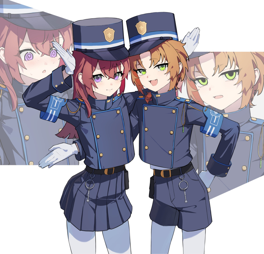 1boy, 1girl, @_@, absurdres, armband, belt, black_belt, blue_archive