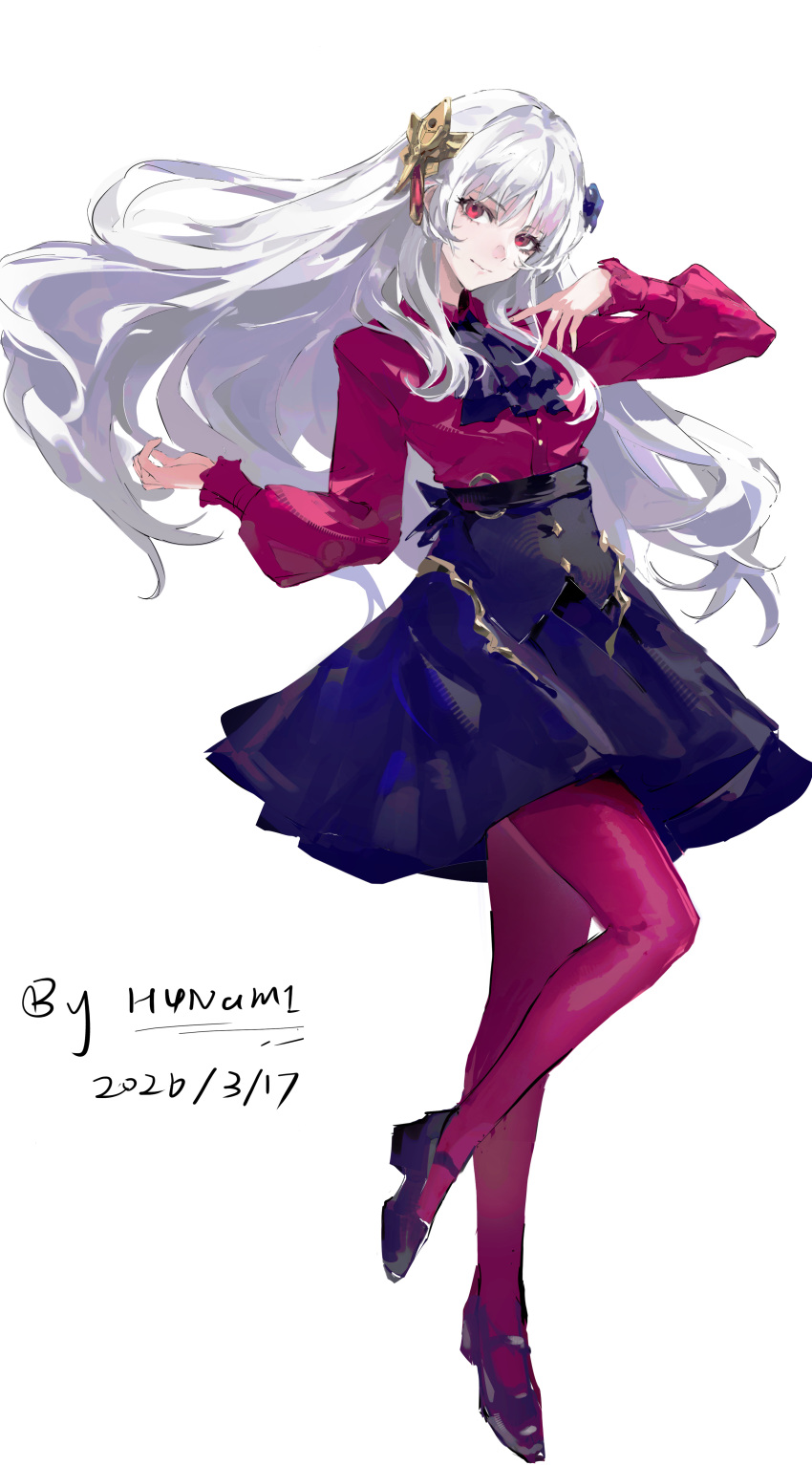 1girl, absurdres, ascot, fate/strange_fake, fate_(series), fillia_(fate), full_body, h4nam1