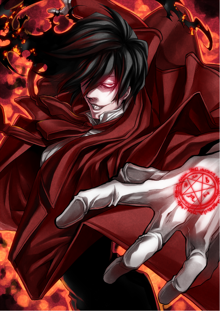 alucard_(hellsing), black_hair, gloves, hellsing, kaneaki_mukku, male, mukku_kane_aki, necktie