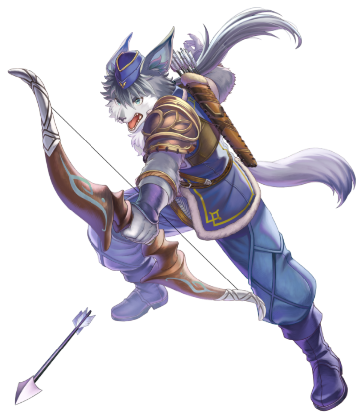 1boy, angry, animal_ears, armor, arrow_(projectile), artist_request, blainchet, blue_pants
