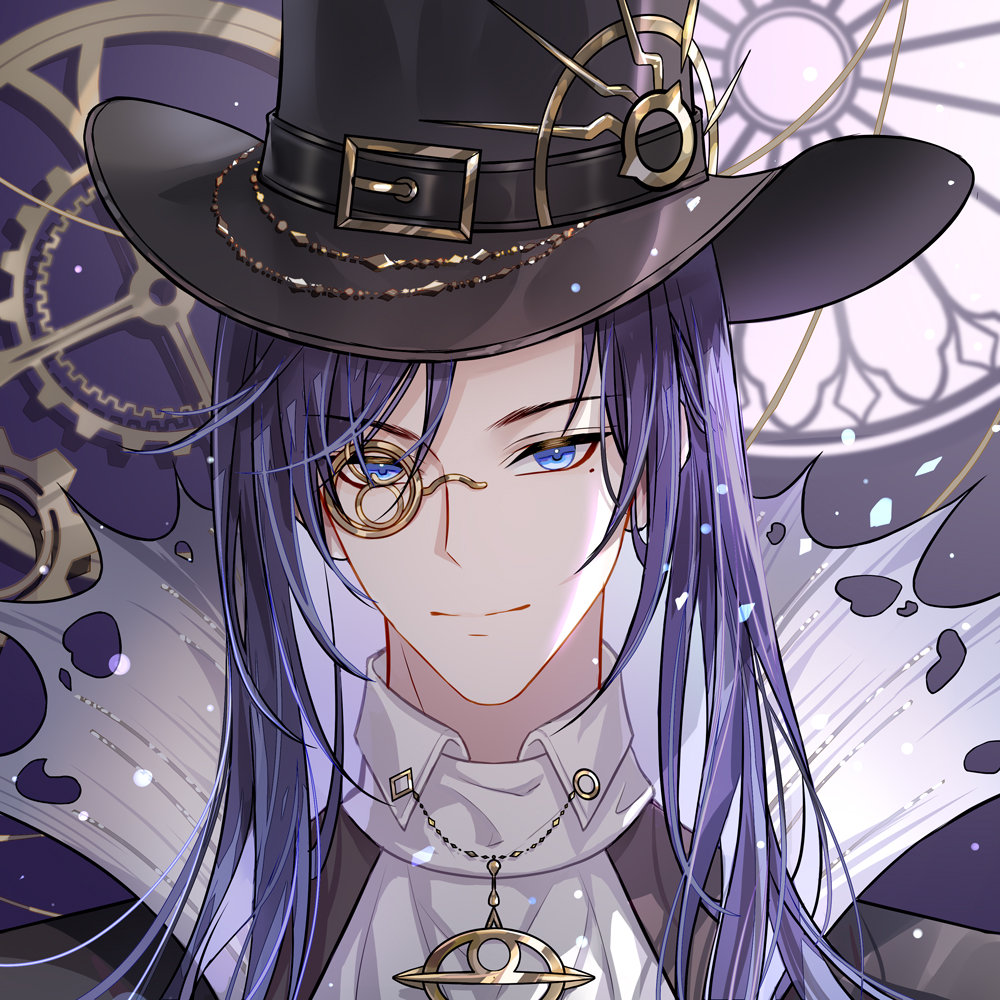 1boy, anzhazha_de_yidong_chengbao, belt, belt_buckle, black_belt, black_hat, black_jacket, blue_eyes