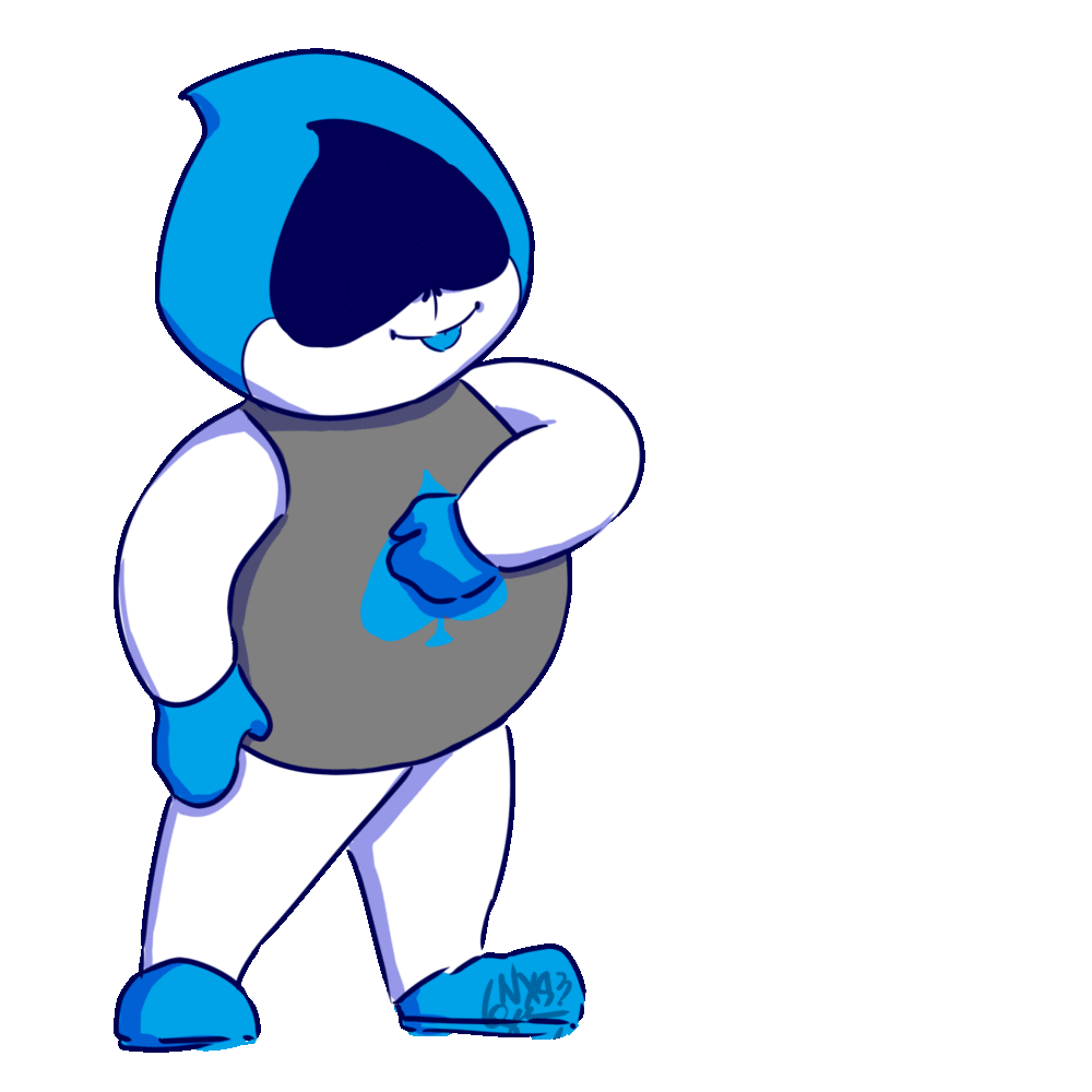 1boy, 2018, 2d, animated, animated_gif, arm_at_side, artist_name, blue_tongue, colored_tongue, commentary, creature, deltarune, digital_media, english_commentary, full_body, heart, lancer_(deltarune), male, male_focus, male_only, nexusmonstrum, outstreched_arm, signature, simple_background, solo, spade_(shape), standing, tongue, tongue_out, transparent_background, utdr_(toby_fox)