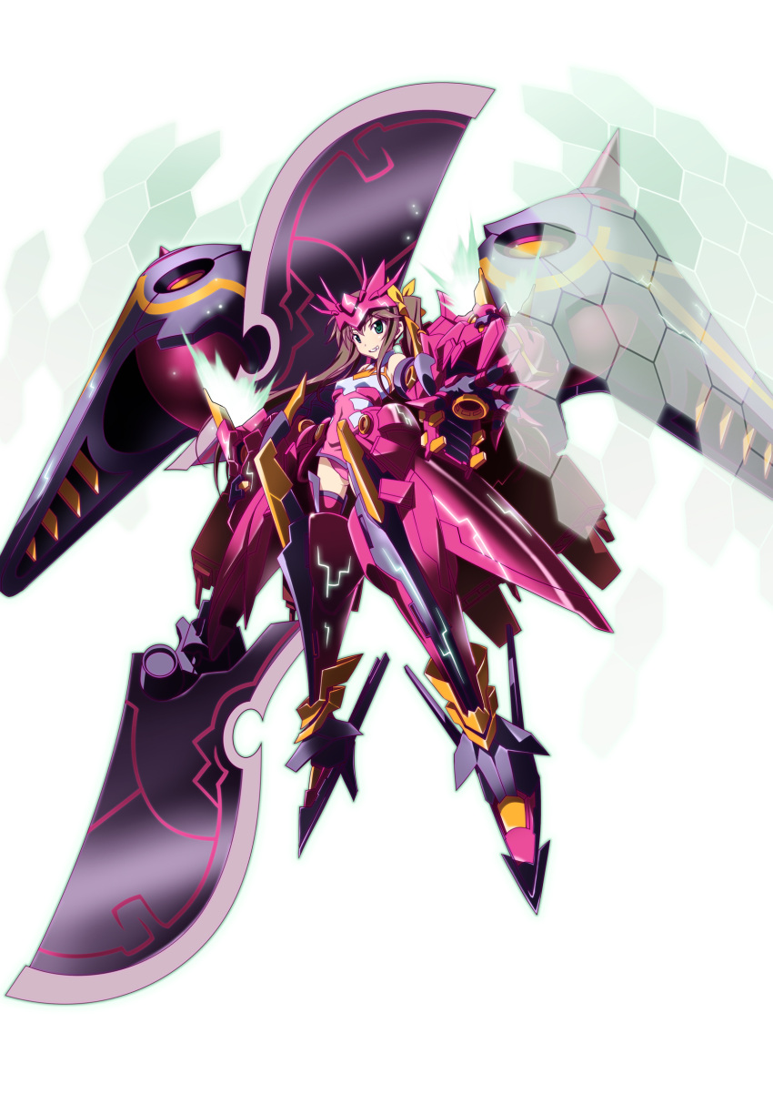 absurdres, bodysuit, brown_hair, green_eyes, highres, huang_lingyin, infinite_stratos, inoue_takumi_(doubt)