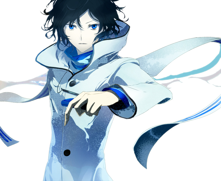 black_hair, blue_eyes, devil_survivor_(series), devil_survivor_2, digital_media_player, joka, male, protagonist_(devil_survivor_2)