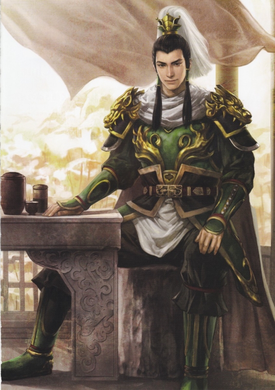 armor, beverage, black_eyes, black_hair, boots, dynasty_warriors, hat, koei