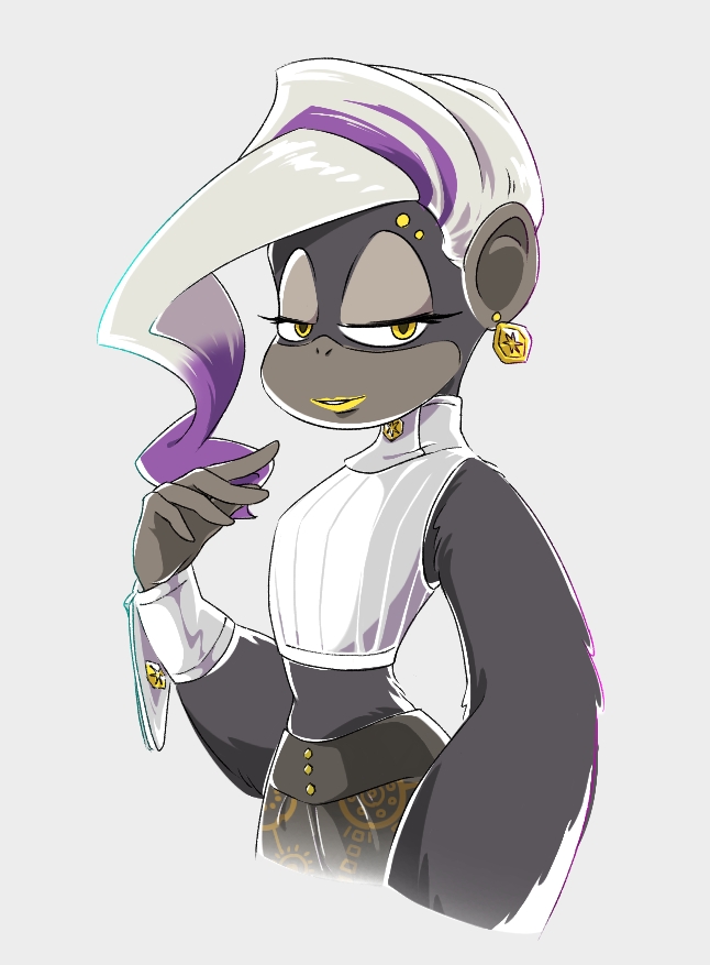 1girl, bayu, black_pants, commentary_request, cropped_legs, donkey_kong_(series), donkey_kong_bananza, earrings