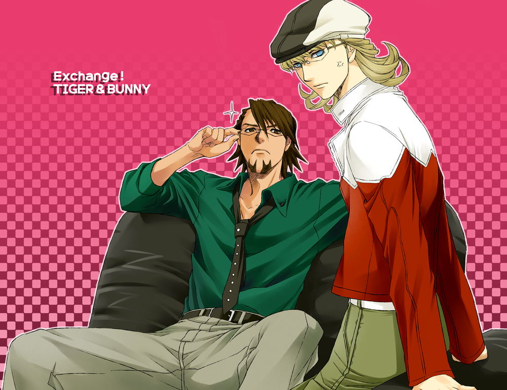 anger_vein, barnaby_brooks_jr, belt, blonde_hair, blue_eyes, brown_eyes, brown_hair, cabbie_hat