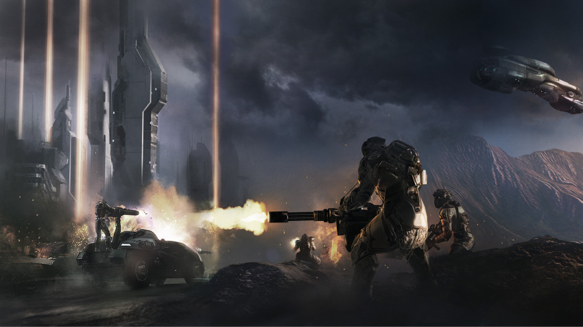 4others, aircraft, amarr_empire_(eve_online), ambiguous_gender, armor, armored_vehicle, battle, building