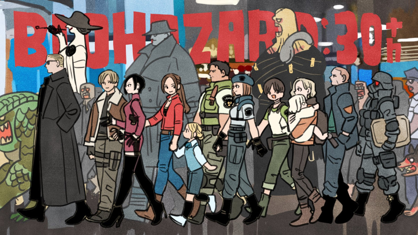 6+boys, 6+girls, ada_wong, albert_wesker, alcina_dimitrescu, anniversary, carrying, carrying_person