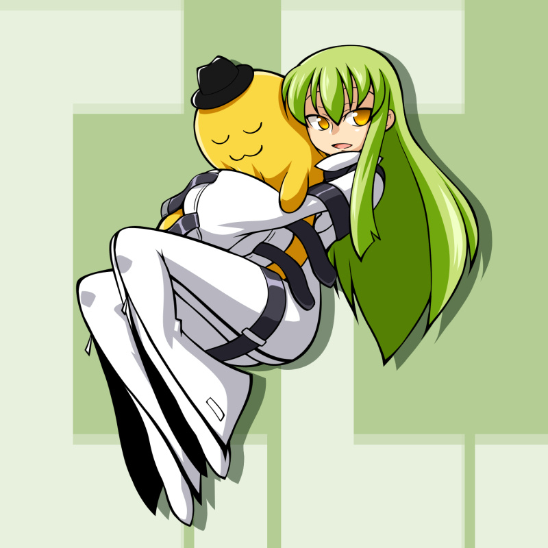 bodysuit, c.c., cc, cheese-kun, chiki_(artist), code_geass, green_hair, hat