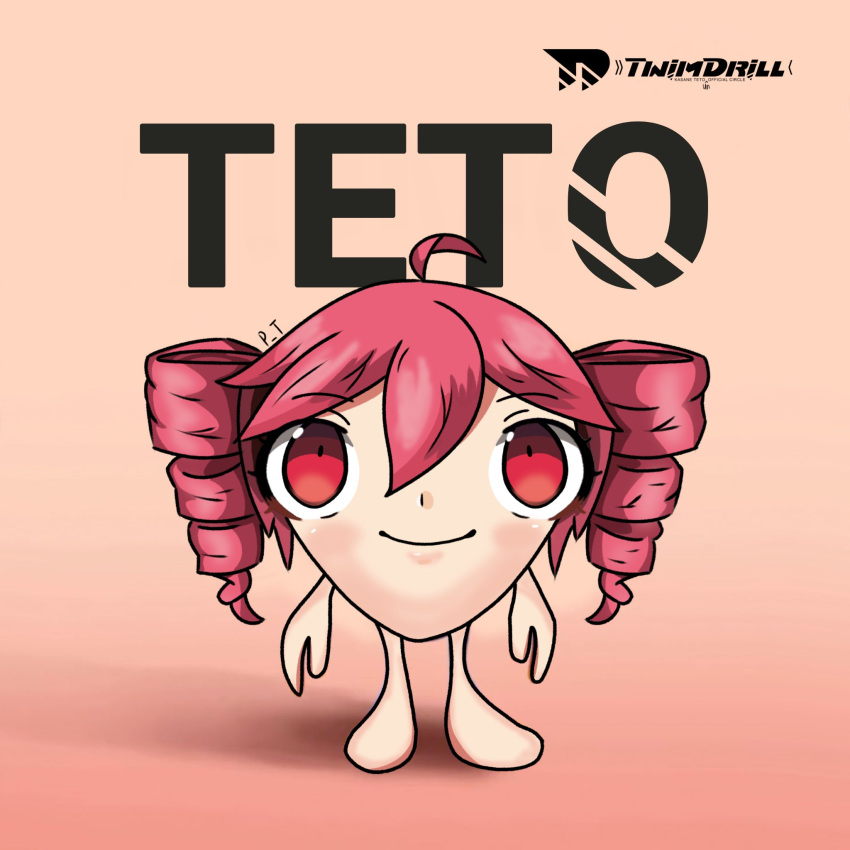 1girl, ahoge, brown_background, character_name, closed_mouth, commentary, drill_hair, english_commentary