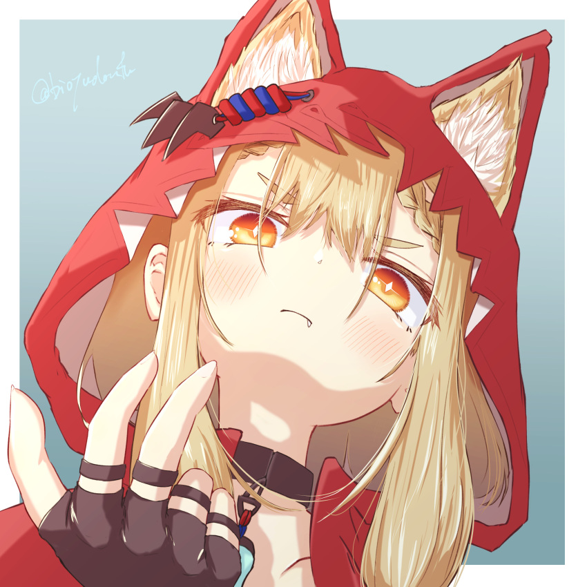 1girl, absurdres, animal_ear_fluff, animal_ears, arknights, arknights:_endfield, black_choker, blonde_hair