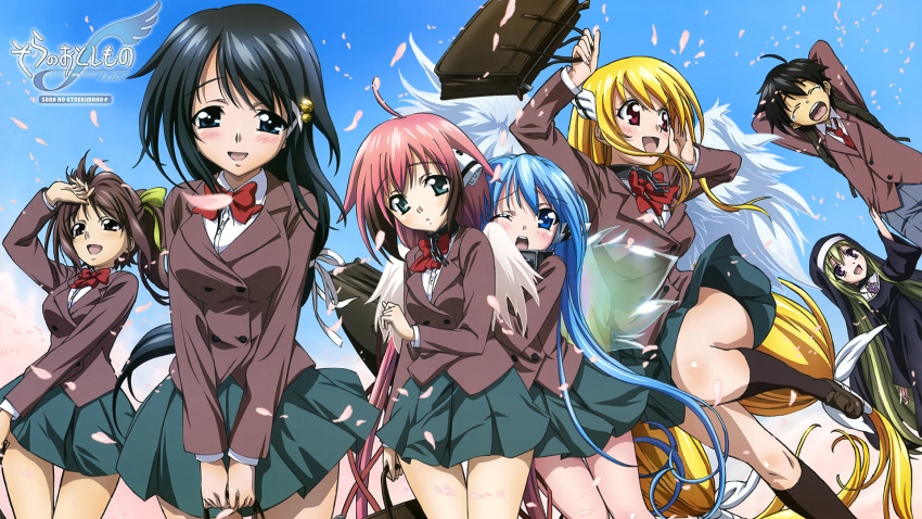 astraea, chaos_(sora_no_otoshimono), ikaros, kazane_hiyori, mitsuki_sohara, nymph, sakurai_tomoki, sora_no_otoshimono, wings