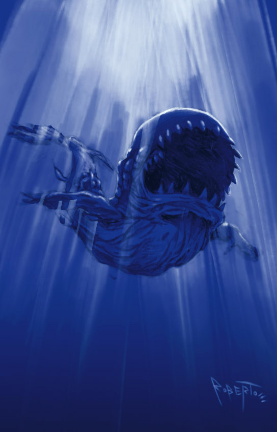 commentary, digimon, digimon_(creature), no_humans, open_mouth, roberto009, signature, solo, underwater, whale, whamon