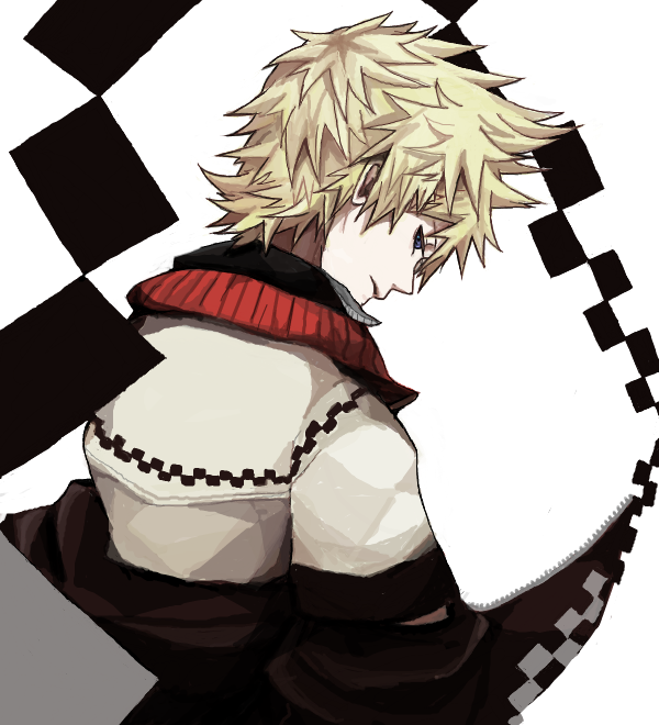bad_id, blonde_hair, blue_eyes, cloak, kingdom_hearts, male, roxas, sdhh