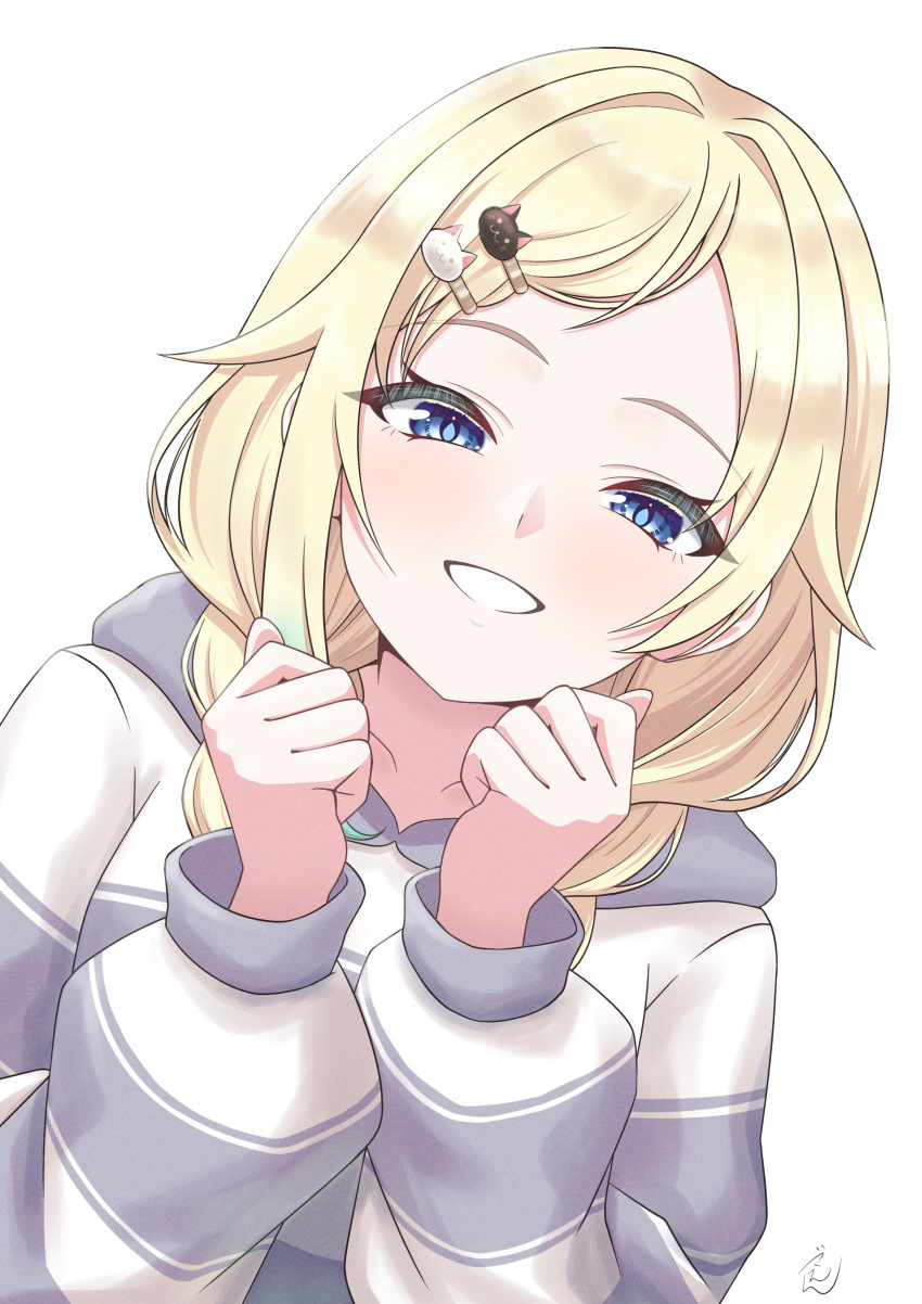1girl, absurdres, aizawa_ema, aizawa_ema_(4th_costume), blonde_hair, blue_eyes, braid, commentary
