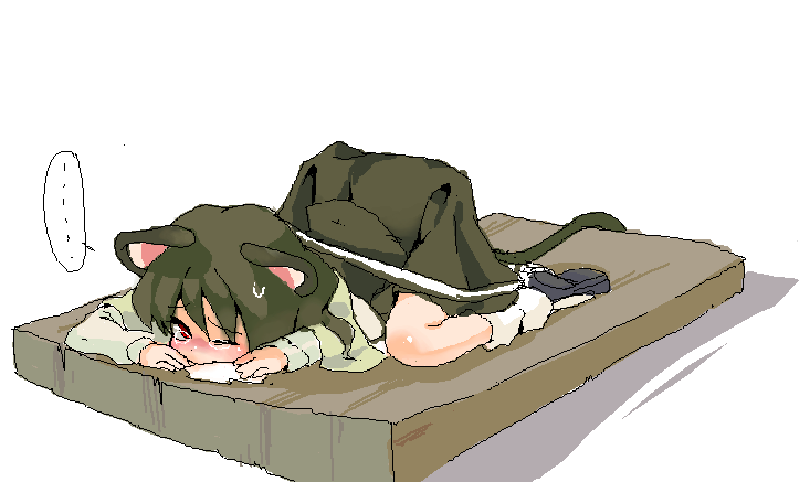 badly_drawn, grey_hair, mouse_ears, mouse_tail, mouse_trap, mousetrap, nazrin, red_eyes