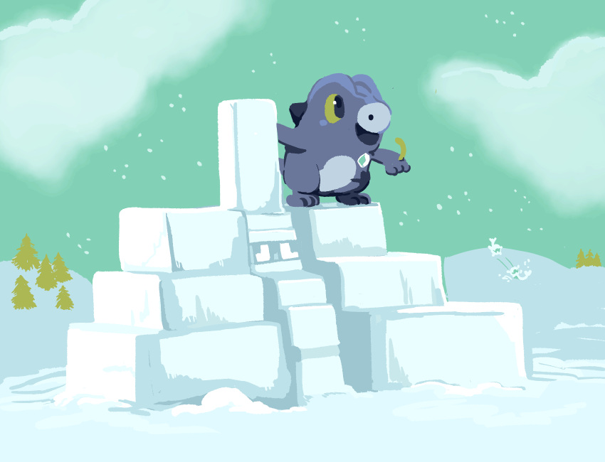 clouds, commentary, english_commentary, frigibax, garganacl, highres, no_humans, open_mouth