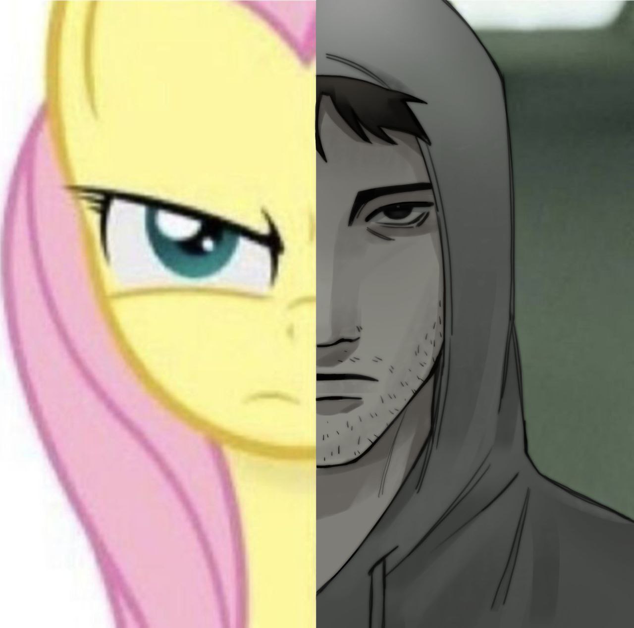 1boy, 1girl, beard_stubble, black_eyes, black_hair, cry_of_fear, facial_hair, facing_viewer