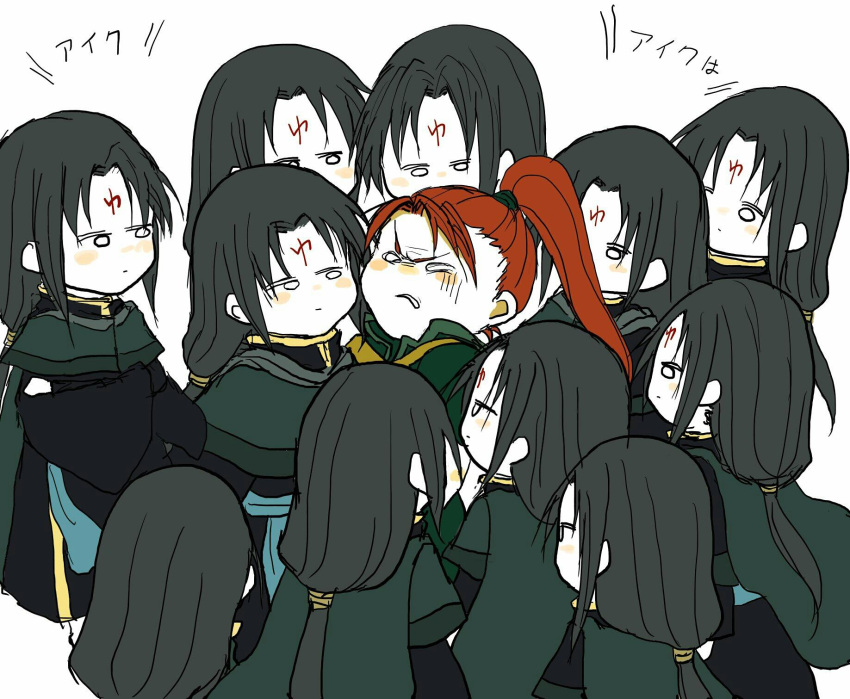6+boys, black_hair, clone, commentary_request, facial_mark, fire_emblem, fire_emblem:_path_of_radiance, forehead_mark