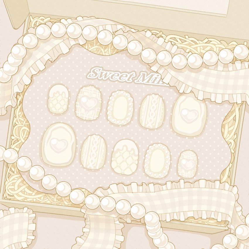 checkered_ribbon, commentary, english_commentary, frilled_ribbon, frills, heart_ornament, highres, jewelry