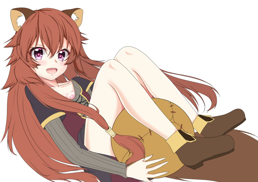 1girl, :d, absurdres, animal_ear_fluff, animal_ears, ankle_boots, bag, black_dress