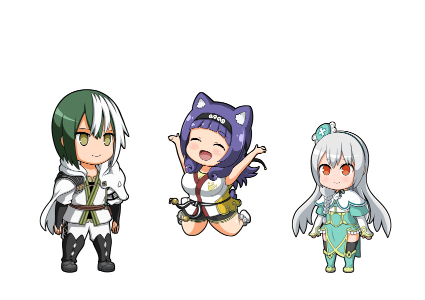 1boy, :d, ^_^, absurdres, animal_ear_fluff, animal_ears, anime_coloring, arms_up