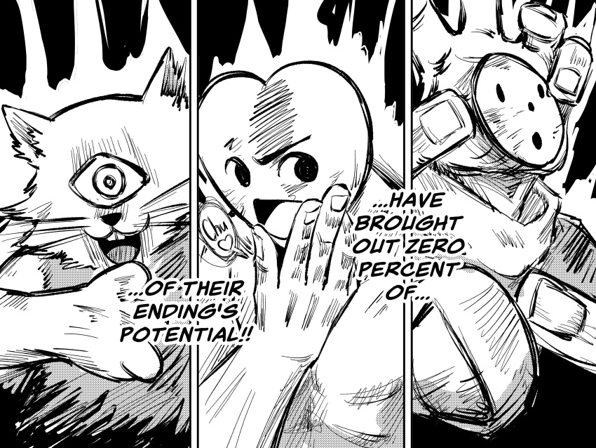 120_of_their_potential_(meme), 3boys, absurdres, akutami_gege_(avatar), aura, boku_no_hero_academia, buck_teeth, cat