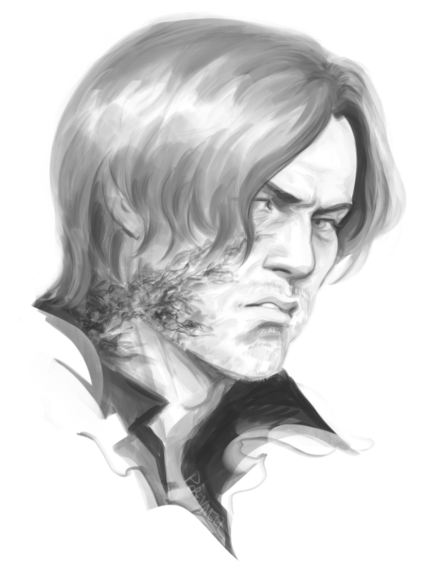 1boy, absurdres, aegyo_sal, clenched_teeth, corruption, cropped_shoulders, frustrated, furrowed_brow