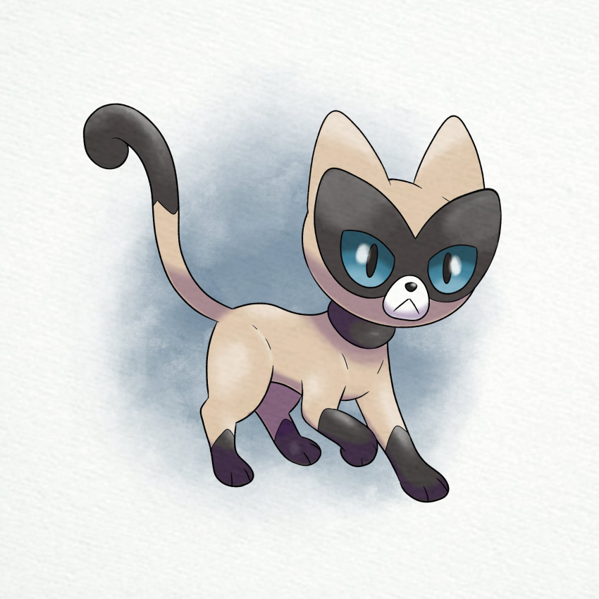 black_fur, blue_eyes, brown_fur, cat, colorpoint_(pattern), fakemon, highres, looking_at_viewer