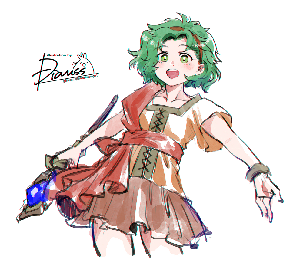 1girl, bracelet, commentary, cropped_legs, dress, fire_emblem, fire_emblem:_thracia_776, green_eyes