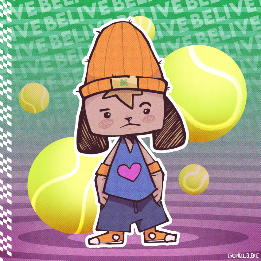 animal_ears, cinco_a_eme, dog_boy, dog_ears, furry, highres, parappa, parappa_the_rapper