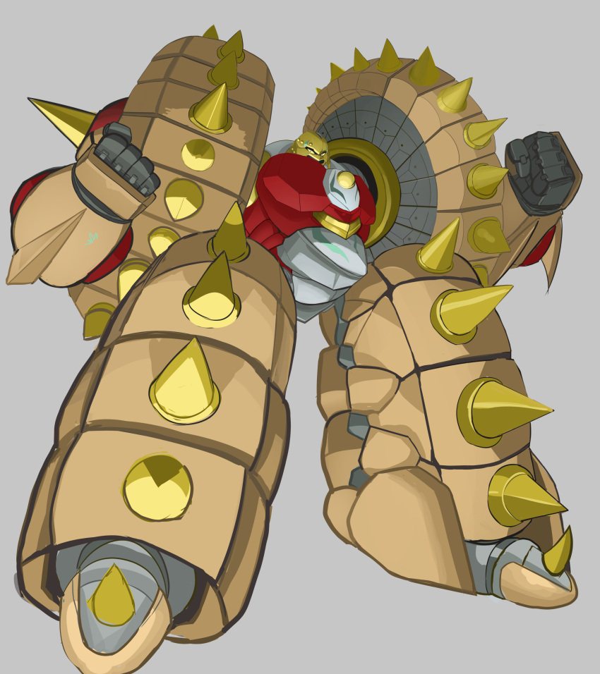 absurdres, armor, brown_armor, clenched_hands, commentary_request, full_body, getter_khan, getter_robo