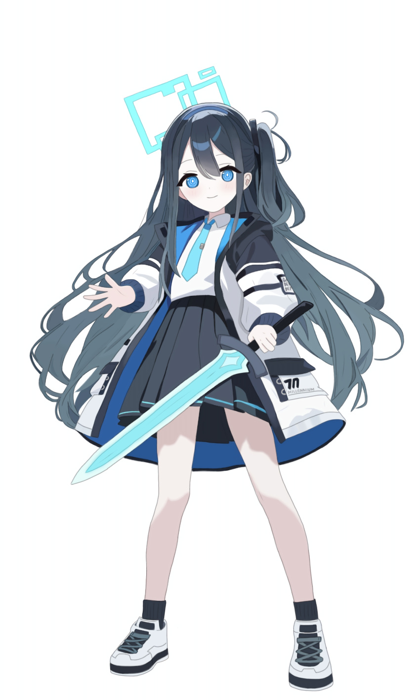 1girl, absurdly_long_hair, absurdres, aris_(blue_archive), black_hairband, blue_archive, blue_eyes, blue_hair