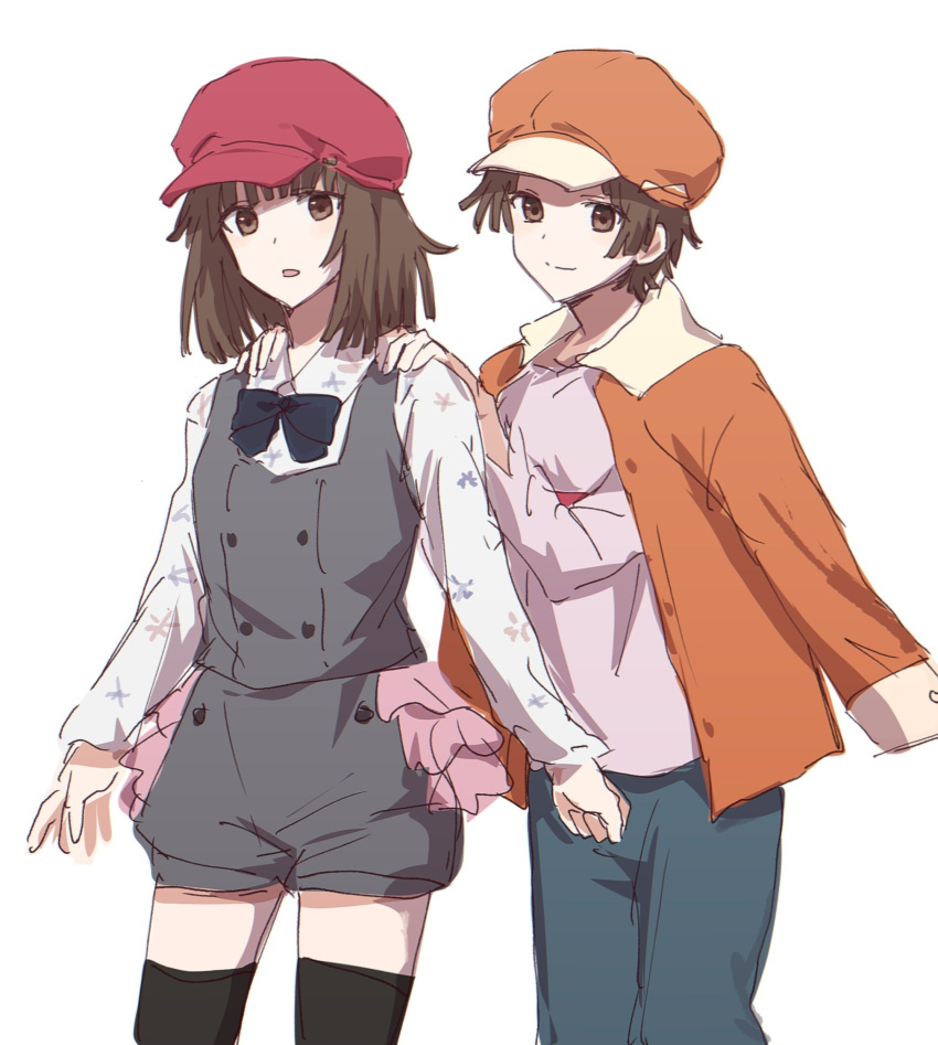 black_bow, black_bowtie, bow, bowtie, brown_eyes, brown_hair, hat, highres